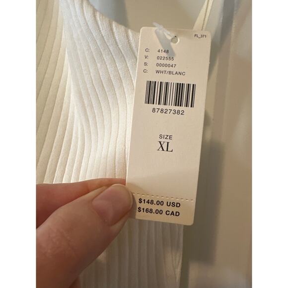 Anthropologie NWT Citizens of Humanity Julien White Ribbed Halter Tank Top XL - Picture 6 of 9
